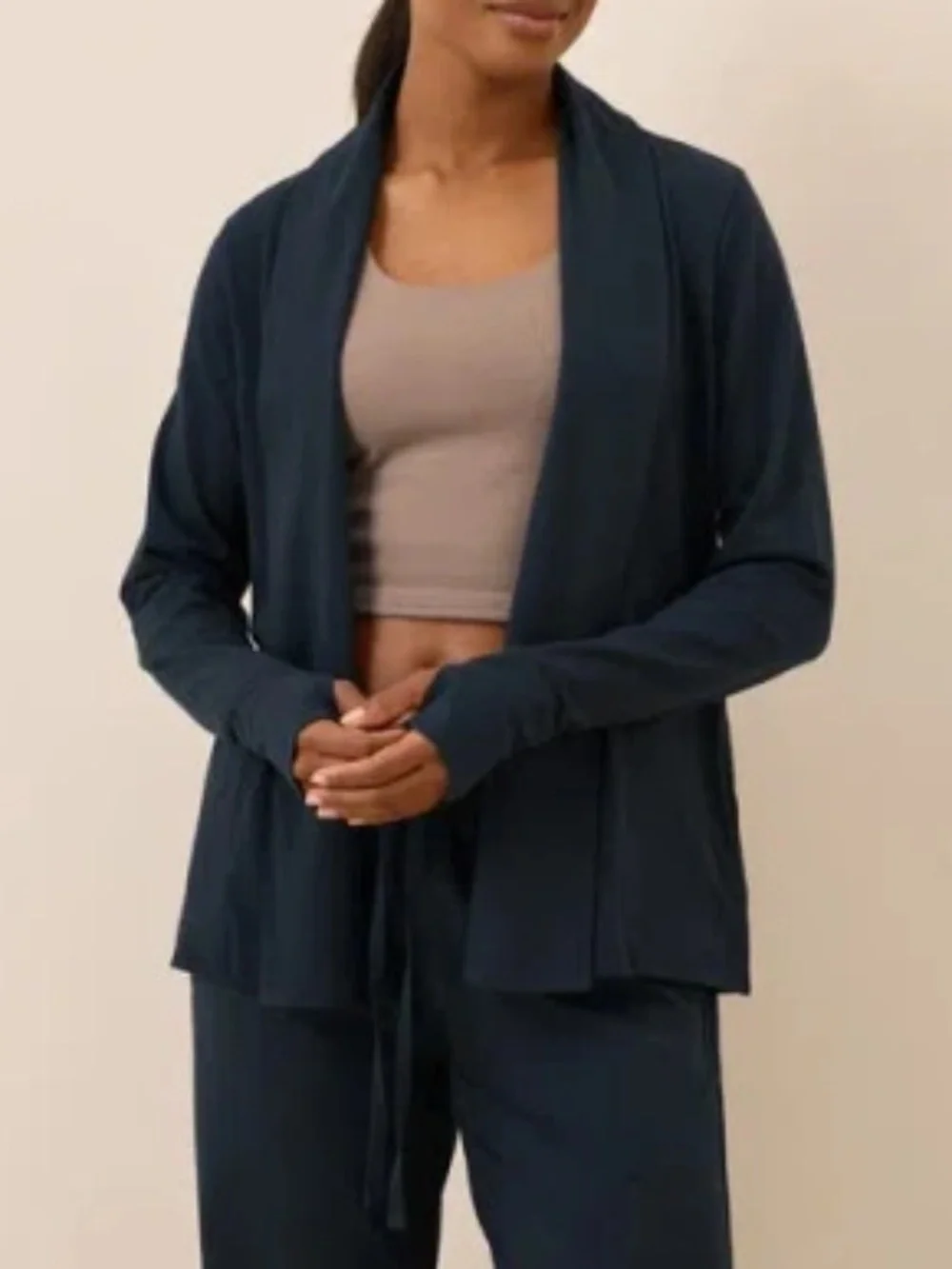 Pact Organic Cotton Luxe Signature Swing Cardigan Navy Blue Size XL New NWT